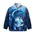 thumbnail image 4 of Uorisanigo Girls Half Zip Sweatshirt Fall Fashion Outfits Clothes Blue Axolotl Long Sleeve Pullover Tops Oversized Quarter Zipper Pullover Jackets for Sports and Daily Wear, 4 of 7