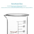 thumbnail image 2 of StonyLab 100ml Borosilicate Glass Beaker, Low Form Griffin Measuring Cup with Spout, Heat Resistant, 1 Pack, 2 of 8