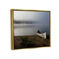 thumbnail image 4 of Stupell Industries Lone Canoe Tranquil Foggy Lake Beach Weather Photograph Metallic Gold Floating Framed Canvas Print Wall Art, Design by Daphne Polselli, 4 of 5