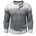 thumbnail image 2 of Maplenight Henley Shirts for Men Long Sleeve Button Vintage Shirts Gradient Color Relaxed Fit Casual Tops for Fall Winter, 2 of 6