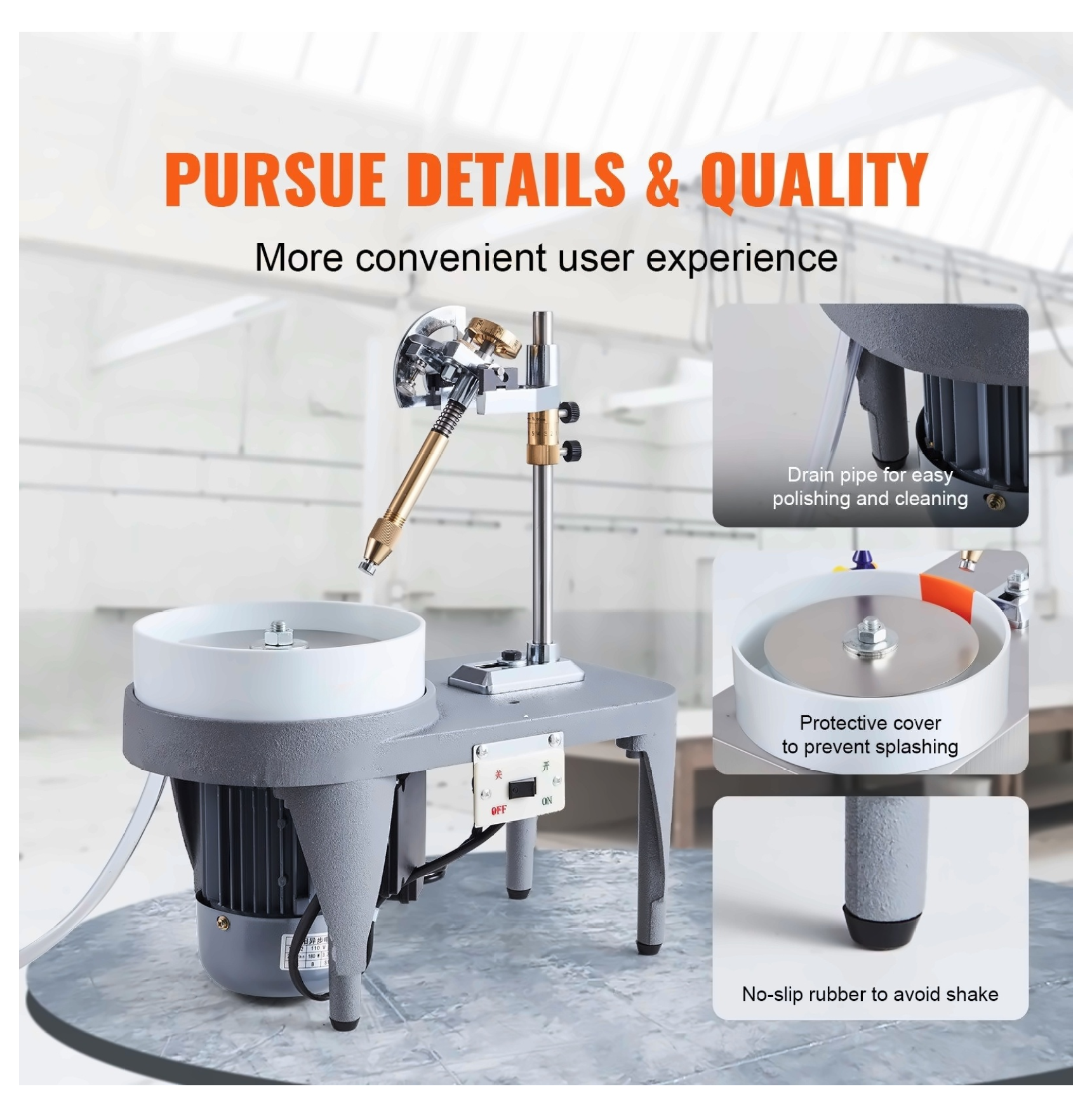 Gem Faceting Machine, 2800RPM Jade Polisher, 180W Rock Polishing Equipment, Jewel Angle Grinder, with Manipulator & Abrasive for Gemstone Cutting