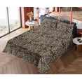 thumbnail image 4 of Ambesonne Leopard Print Fitted & Flat Sheet with Shams 4 Pcs Set, Wild Big Cat Skin Art, King, Caramel Dark Brown and Beige, 4 of 5