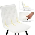 thumbnail image 4 of Dining Chairs Set of 2 with Back, Armless PU Leather Kitchen Chairs with Thick Cushion, Modern Waterproof Upholstered Side Chairs with Metal Legs for Dining, Living Room or Bedroom (White), 4 of 9