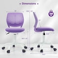 thumbnail image 3 of Costway  Kids Adjustable Mesh Chair with Ventilated PP Back & Soft Seat Cushion Purple, 3 of 7