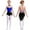 Royal Blue&Black, variant on Kids Girls Sparkly Gymnastic Skirted Leotard Backless Lyrical Dance Dress Mock Neck Ballet Dancewear Royal Blue&Black 14