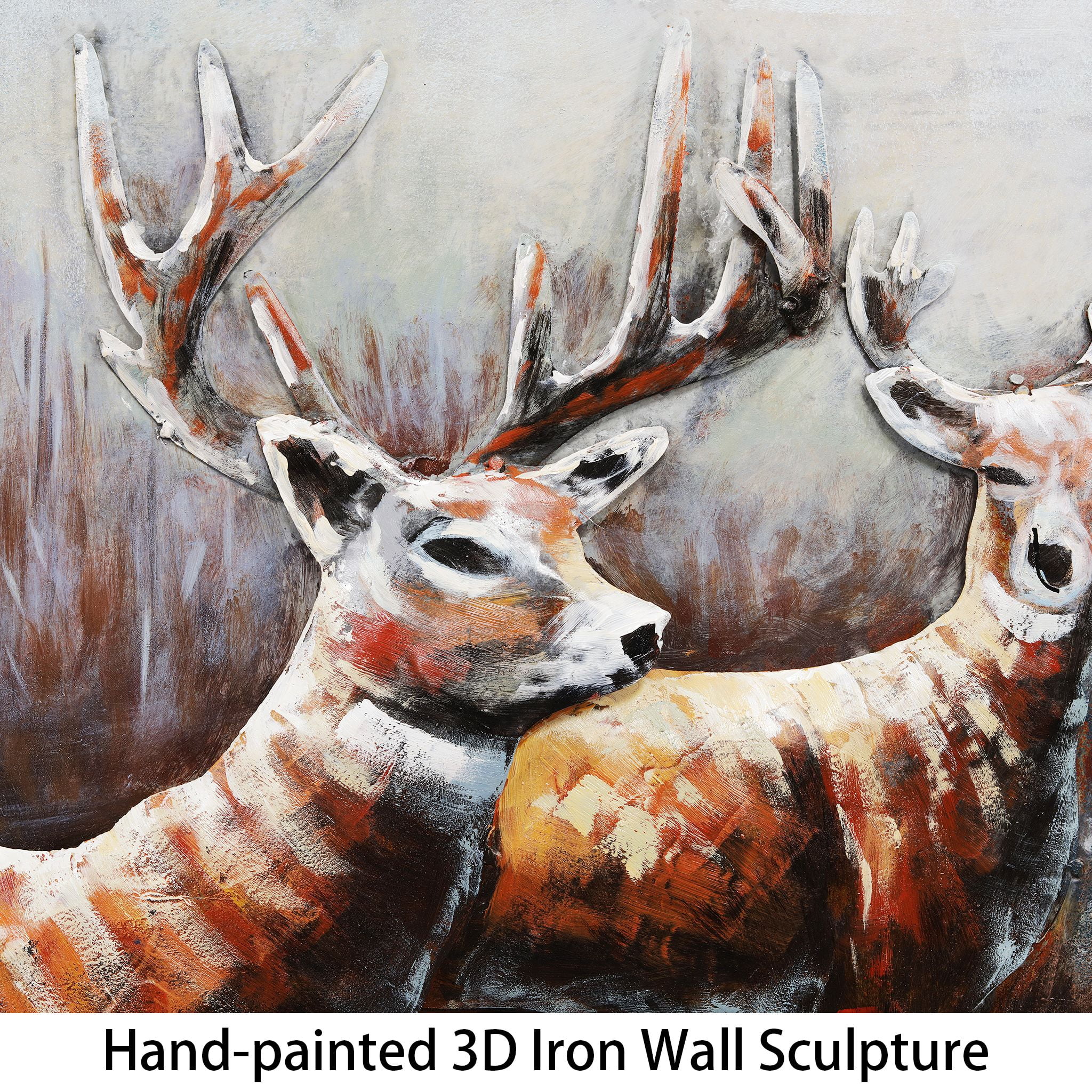 Empire Art Direct PMO-181803-3248 Deer Mixed Media Iron Hand Painted Dimensional Wall Art