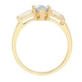 thumbnail image 2 of 2 ct Marquise Cut Simulated Blue Diamond 3 Stone 14K Yellow Gold Womens Engagement Ring, 2 of 6