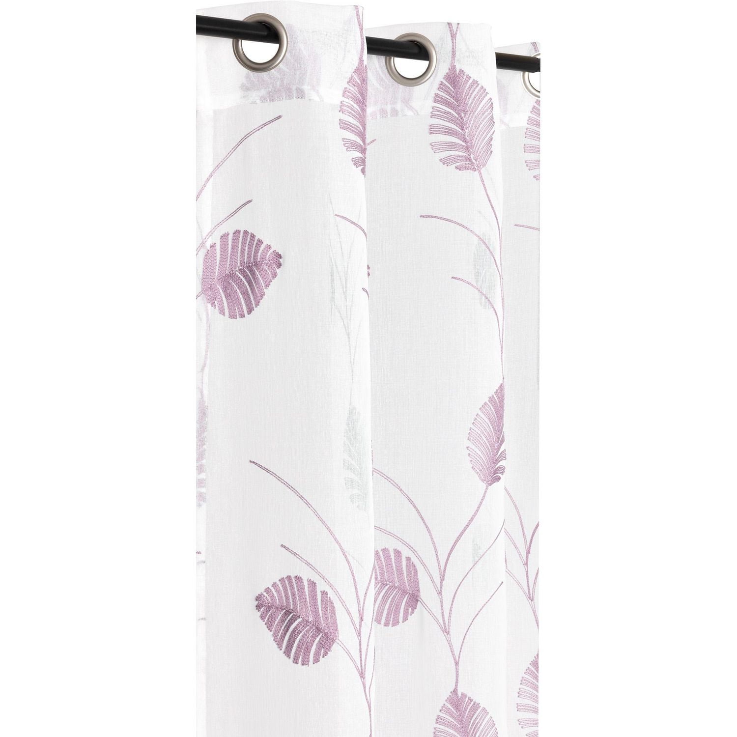 Safdie & Co. Curtain Panel Dolly Embroidered Palm 84L Woodrose