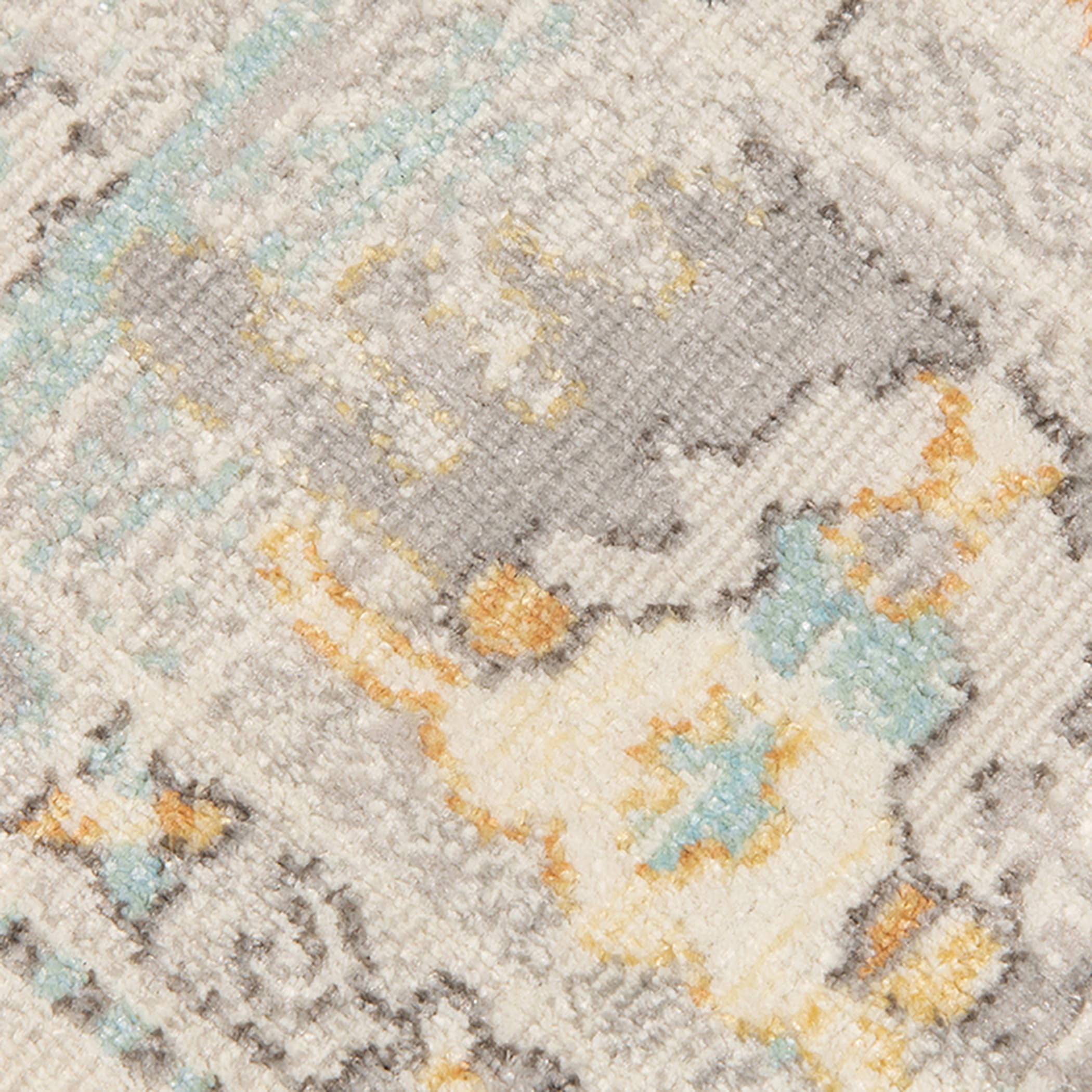 Luxee Designs Bohemian Style Bordered Indoor/Outdoor Area Rug 2x3 for High Traffic Area - Beige/Blue