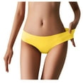 thumbnail image 3 of Prolriy Panties for Women Color Breathable Silk Women's 3Pc Solid Midwaist Underwear Non- Cotton Underwear for Women, Womens Underwear Yellow L, 3 of 3