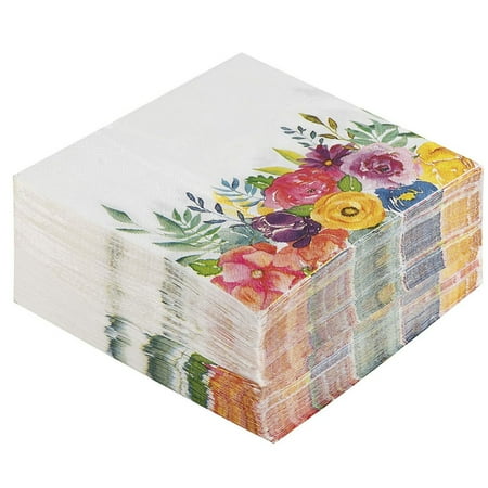 Floral Paper Napkins 100 Pack Disposable Tea Party Napkins Weddings Bridal Shower Party Supplies 2 Ply Vintage Blooms Flower Decoupage Luncheon Size Folded 6 5 X 6 5 Inches Walmart Canada