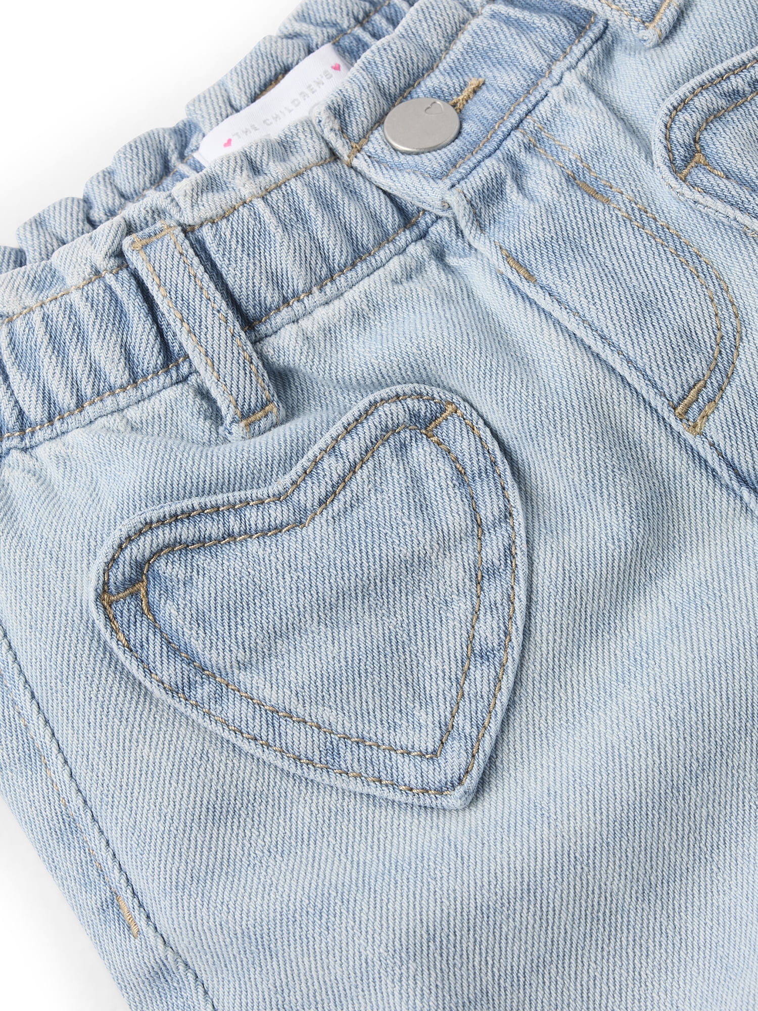 The Children's Place Toddler Girls Heart Patch Pocket Barrel Jeans, Sizes 12M-5T
