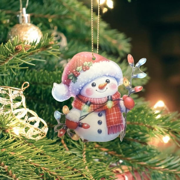 Adorno colgante navideño de Papá Noel Macarena acrílico para decoración de Navidad