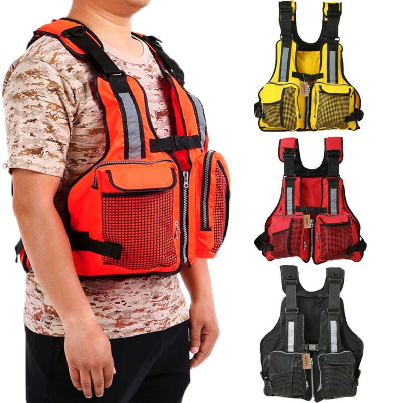 US Adult Adjustable Marine Reflective Sailing Kayak Fly Fishing Vest Life Jacket 