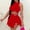 Red, variant on Women's 2-Piece Skirt Set Sleeveless Crop Top Pleated Mini Skirt Outfit Summer Solid Color Set Orange,M