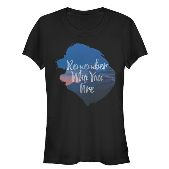 Junior's Lion King Remember Who You Are Simba  Graphic Tee Black Small