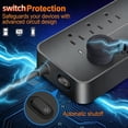 thumbnail image 5 of Surge Protector Power Strip, 8 Outlets with 4 USB Ports (1 USB C),Flat Plug Power Strip with 4 Feet Extension Cord, Wall Mount, Desk USB Charging Station for Home, Office, ETL,1700 Joules,Black, 5 of 8