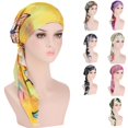 thumbnail image 2 of Foulard Pré-Noué à Imprimé Floral pour Femmes avec Pompon, Bandeau Extensible, Accessoires pour Cheveux, 2 of 10