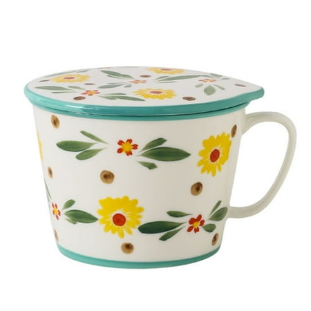 

Qeeadeea Large Soup Bowl With Handle And Lid Ceramic Ramen Bowl Breakfast Bowl Microwave Bowl Oven Safe-blue-1000ml 35oz