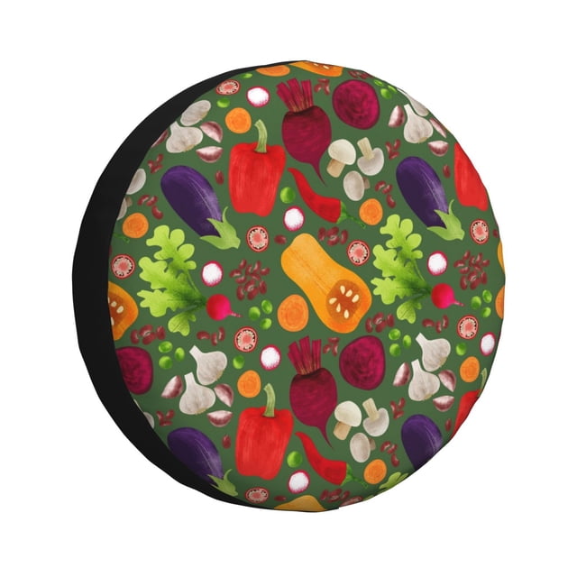 Fotbe Begetable Funda de Llanta de Repuesto con Estampado, Engrosada, Ajuste Universal para Jeep, Remolque, RV, SUV, Camión-14 inch
