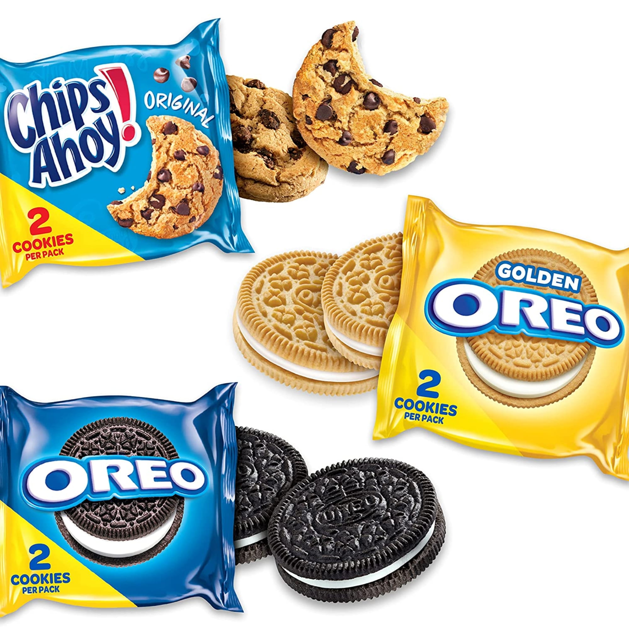 Nabisco Sweet Treats Cookie Variety Pack Oreo Oreo Golden and Chips Ahoy 60 pcs Individually Pack for Kids Adults Snacks Lunchbox Office Convenient and On the Go Snacking (1 Box)