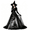 Gray, variant on AoDai Halloween witch costume, Gothic style long-sleeved witch dress, ghost castle printed long dress, suitable for Halloween party role-playing