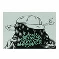 thumbnail image 1 of YOLO Cutting Board, Girl with a Backwards Hat Young Life Motto You Only Live Once, Decorative Tempered Glass Cutting and Serving Board, Small Size, Sea Green White, by Ambesonne, 1 of 1