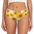 thumbnail image 1 of Fotbe White Marble Pattern Sunflower Calzones Estampados para Mujer – Ropa Interior de Algodón, Cómoda, Suave y Elástica-Small, 1 of 6