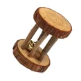 thumbnail image 1 of Juguetes de Rol Rodantes para Conejitos, Dumbbells de Madera Natural de Pino con Campana, Juguetes para Roer para Cuyos, Ratas y Mascotas Pequeñas, 1 of 10