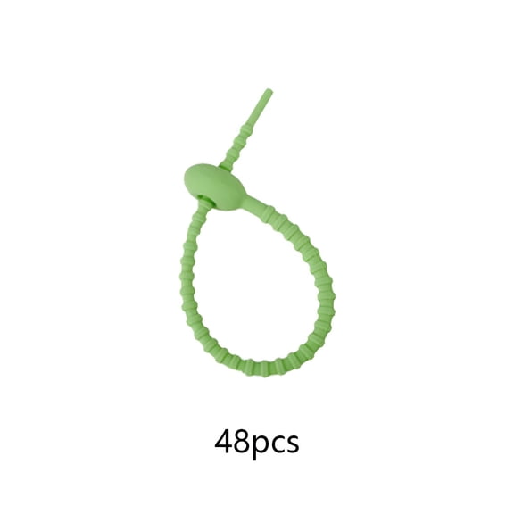 ARVELIA 48Pcs Wire Ties,Colorful Creative Combinations Zip Ties,Suitable for Charging Cables Cable Ties Reusable,Green