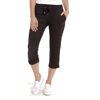 Eddie Bauer Women's Stretch Soft Cotton Blend Elastic Waistband Capri Pants (Black, L)