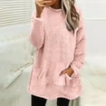 thumbnail image 2 of GigrtiJin Women's Fall Winter Plush Tops Pullover Fleece Crewneck Sweatshirt Solid Color Warm Sweater with Pockets, 2 of 6