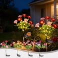thumbnail image 1 of Luces solares de flores artificiales de 7 cabezas, color naranja, de plástico LED, decoración artificial para jardín con estaca para caminos, césped, patio y jardín (1 pieza) Rkxzt, 1 of 9