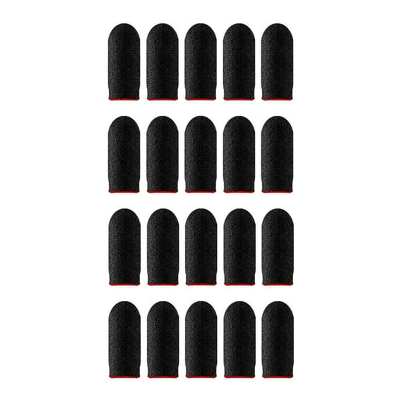 20 Pcs Manchons de Doigt de Jeu Anti-Transpiration Respirants Manchons de Couverture Doigt pour Jeu Mobile Rouge