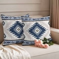 thumbnail image 3 of Pack of 2 Outdoor Pillow Covers 16x16 Inch Waterproof Blue Beige Boho Throw Pillow Covers,Decorative Couch Pillow Shams Protectors Vintage Ethnic Tribal Southwestern Patio Pillowcases Cushion Covers, 3 of 8