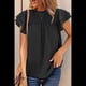 thumbnail image 4 of Blusas Casuales de Corta con Cuello Redondo, Encaje, Crochet y Pompones para Mujer, Color Negro, Talla M, 4 of 7