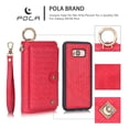 thumbnail image 2 of Galaxy S8 Wallet Detachable Case, Dteck [wrist band][14 Card Slots] Zipper Purse Phone Case Multi-functional Folio Flip Weave PU Leather Removable Magnetic Back Cover For Samsung Galaxy S8,Red, 2 of 8