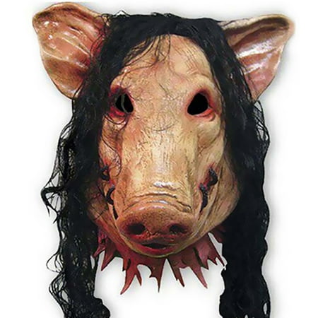 Halloween Mask, Scary Halloween Mask for Masquerade, Carnival, Halloween decoration and Halloween Costume Party, Animal Mask Latex Pig Head Full Face Mask for Kids Adults Women