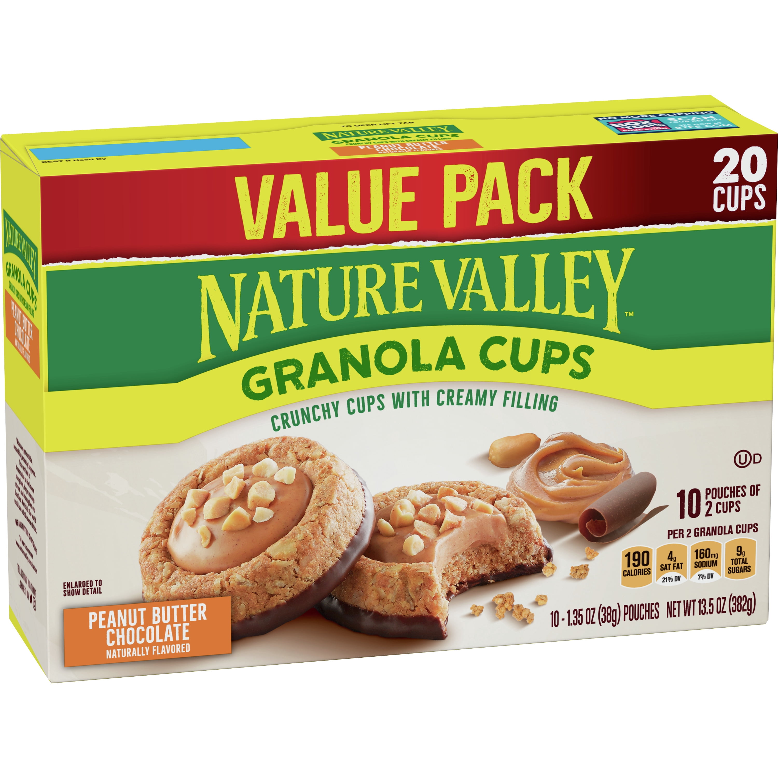 Nature Valley Granola Cups, Peanut Butter Chocolate, 10 ct, 20 cups