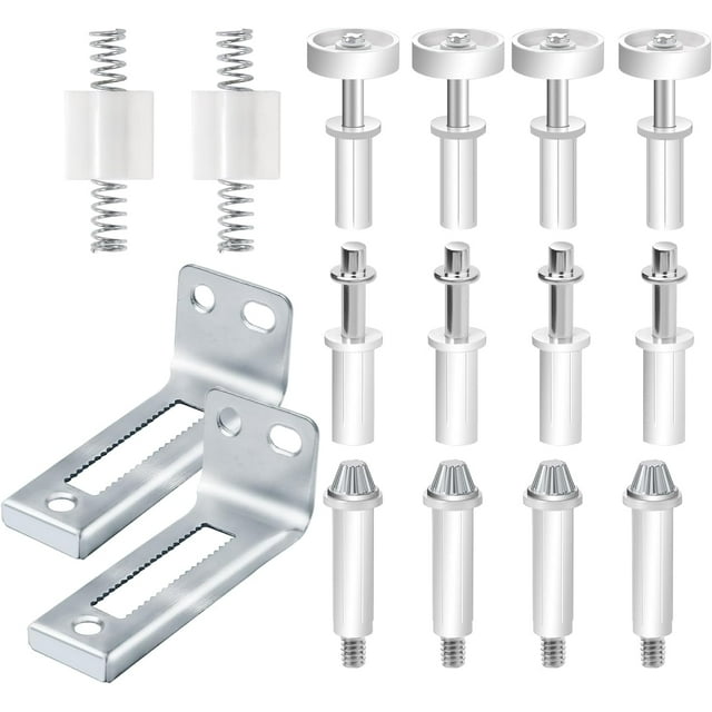Ensemble de Quincaillerie pour Porte Pliante de 16 Pcs, Pièces de Rechange de Quincaillerie pour Porte Pliante Adaptées à la Réparation de Porte de Placard