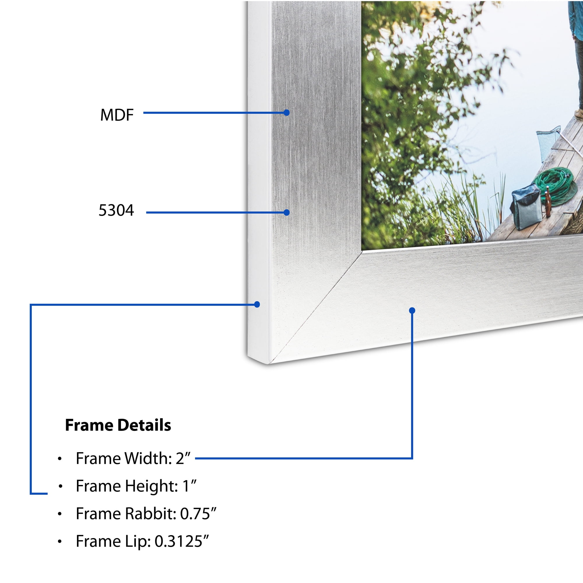 ArtToFrames 18" x 24" Silver Picture Frame, 18x24 inch Silver MDF Poster Frame (WOM-5304),  Pack