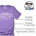 thumbnail image 4 of Women's Floral Tee Wildflower Graphic T Shirt Summer Flower Casual Loose Top Crew Neck Short Sleeve Shirts Tees (Light Purple-Medium), 4 of 7