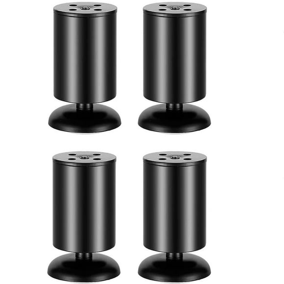 4X ,Noir,80mm Pieds de Meuble en Acier Inoxydable Pieds de Table de Canapé de Bureau Pattes de Meuble