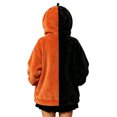 thumbnail image 3 of Women Halloween Hoodies Oversized Flannel Pumpkin Long Sleeve Sweatshirts with Pockets Devil Expression Printing Funny Halloween Costumes, 3 of 4