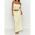 thumbnail image 4 of LMLYSoH Women’s Two Piece Summer Outfits Sleeveless Ruffle Hem Cami Tops and Long Skirt Set Beachwear, 4 of 9