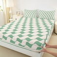 thumbnail image 3 of Castle Fairy Kids Teens Minimalist Geometric Grid 4pcs Bed Sheets,Minimalist King Sheets,Abstract Stripes Super Cozy Sheet Set,Microfiber Bedroom Decor, 3 of 7