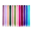 thumbnail image 1 of Colored Hair Extensions Rainbow Hair Synthetic Straight Hair Extensions For Women Girls Kids Gift Multi-Colors Party, 1 of 2
