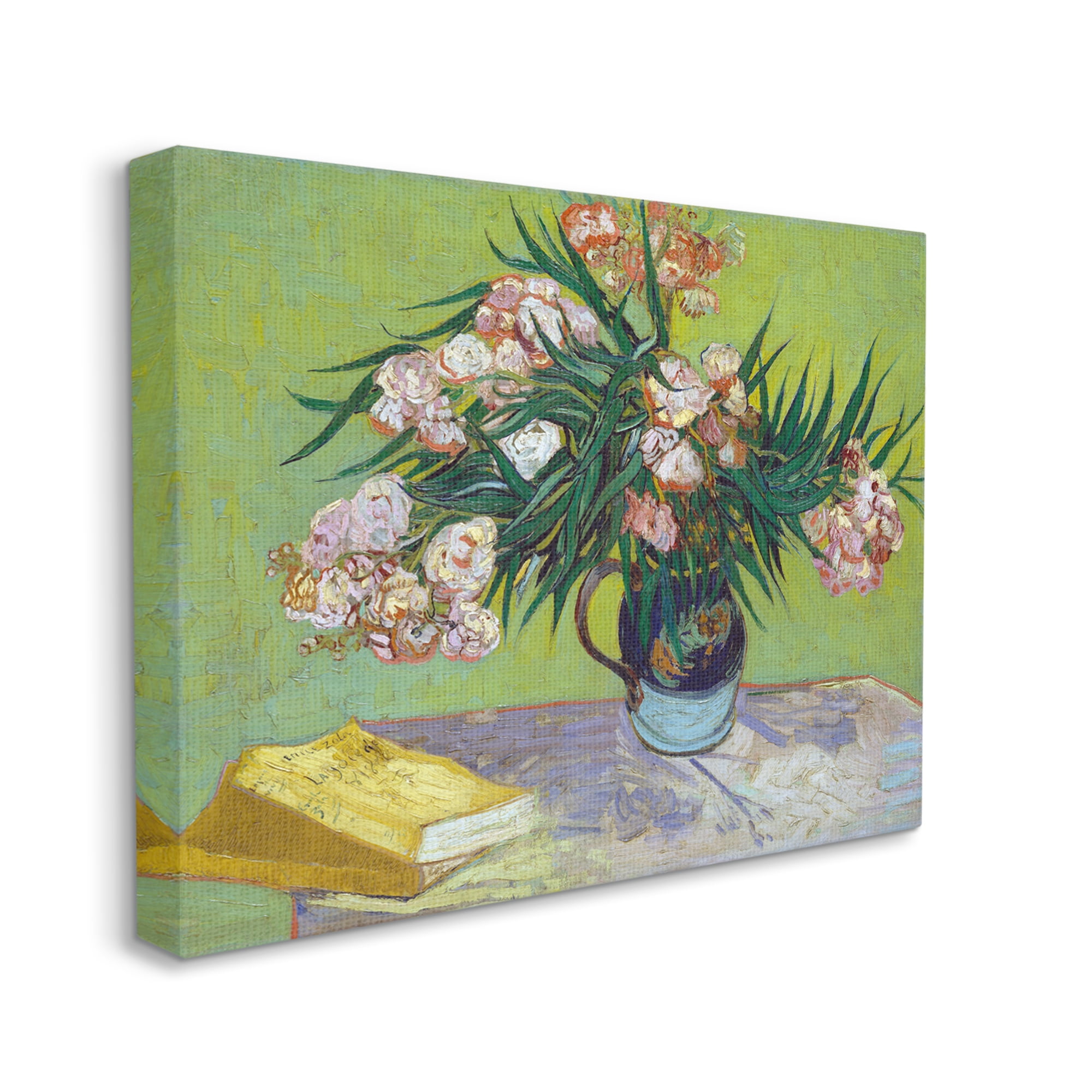 Stupell Industries Classic Flowers & Books Botanical & Floral Painting Gallery Wrapped Canvas Art Print Wall Art, 40 x 30