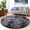 Tie Dye-Dark Grey, variant on Rainbow Round Shaggy Area Rug, Soft Plush Non-Slip Circular Floor Mat for Bedroom, Living Room, Dorm & Study. Aesthetic colorful home decor, ideal Christmas gift & holiday decoration for families.