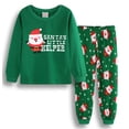 thumbnail image 1 of Pijamas de Navidad para niños y niñas, conjuntos de pijamas de manga larga con corazón de amor bordado, novedad, 1 of 2